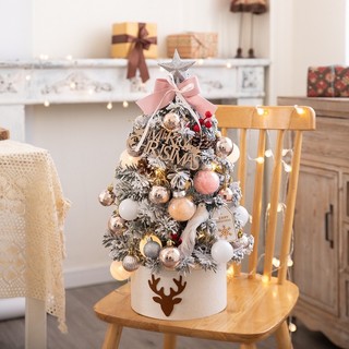 Cây thông noel mini để bàn, phụ kiện trang trí Merry Christmas có sẵn phụ kiện trang trí giáng sinh và đèn