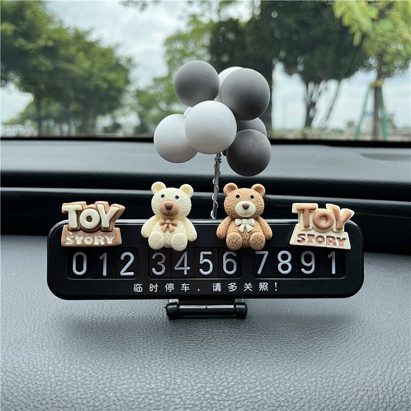 Car Temporary Parking Number Plate Female Personality Creative Temporary Parking Card Cute Stop Sign Cartoon Car Phone Decoration Trang trí xe hơi oUGj