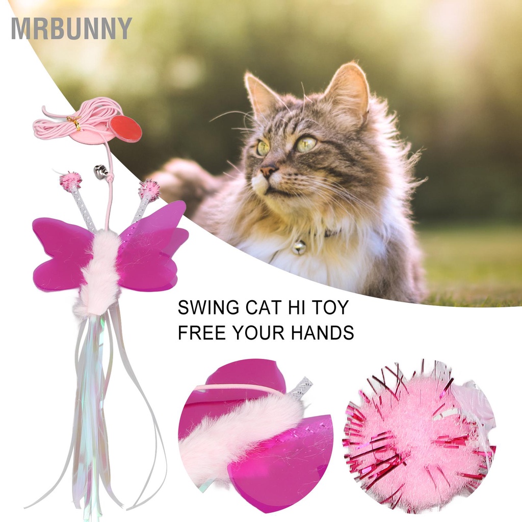 Mrbunny Đồ chơi tương tác cho mèo dây đàn hồi có thể điều chỉnh thu vào thú cưng Mèo