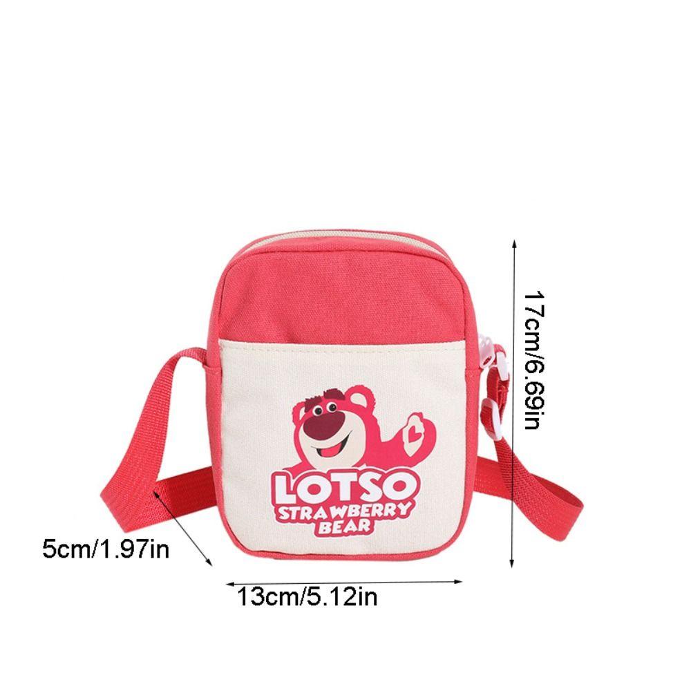 Dalton Túi canvas Đeo Chéo Đựng Đồ Trang Điểm Đa Năng Hình Gấu Dâu Tây Xinh Xắn