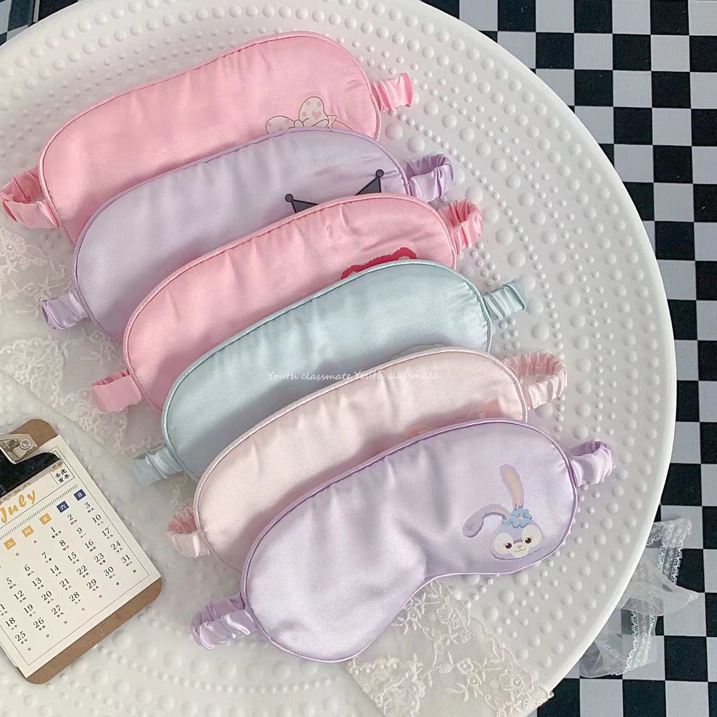 Sanrio Mắt Có 2 Mặt Lụa Che Bóng Ngủ Mặt Nạ Mắt Nữ Hoạt Hình Dễ Thương Kuromi Giai Điệu Cinnamoroll -top3C01