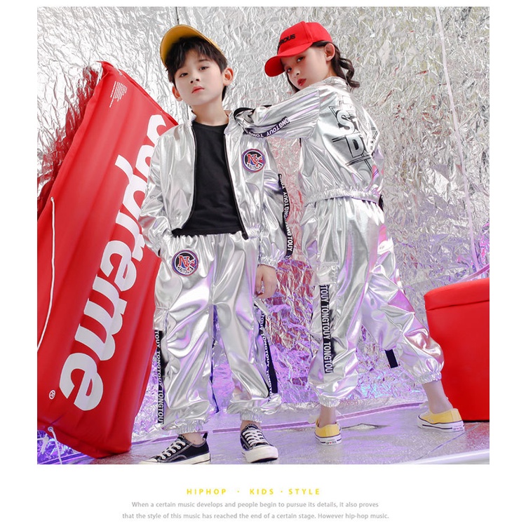 Bộ Đồ Đính Kim Sa Phong Cách hiphop Đường Phố Cho Bé Gái