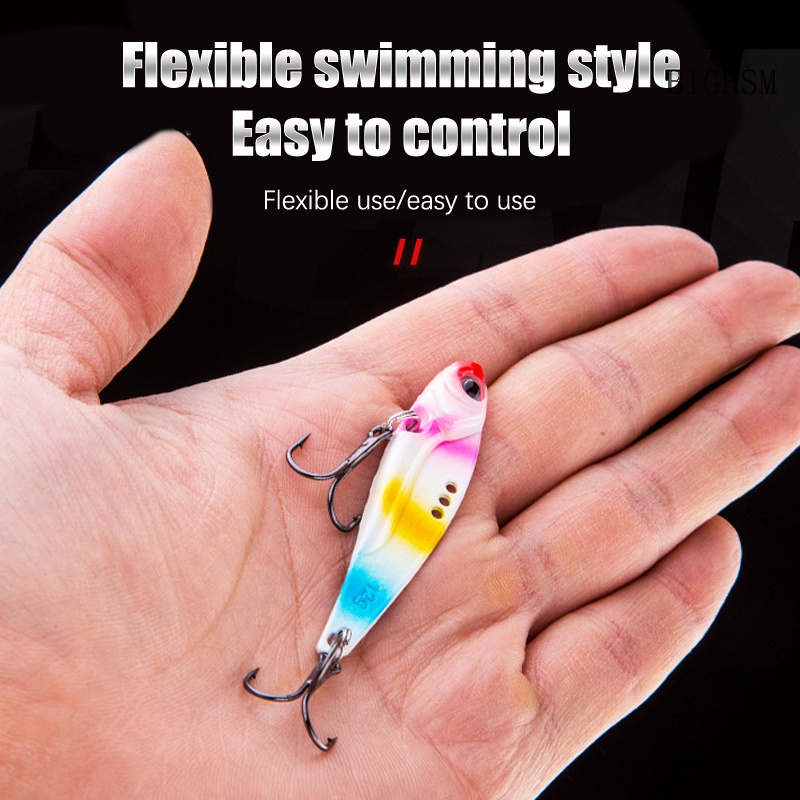 Bighsm Mồi Câu Cá Giả Lưỡi Kim Loại Có Móc Câu Rung Động
