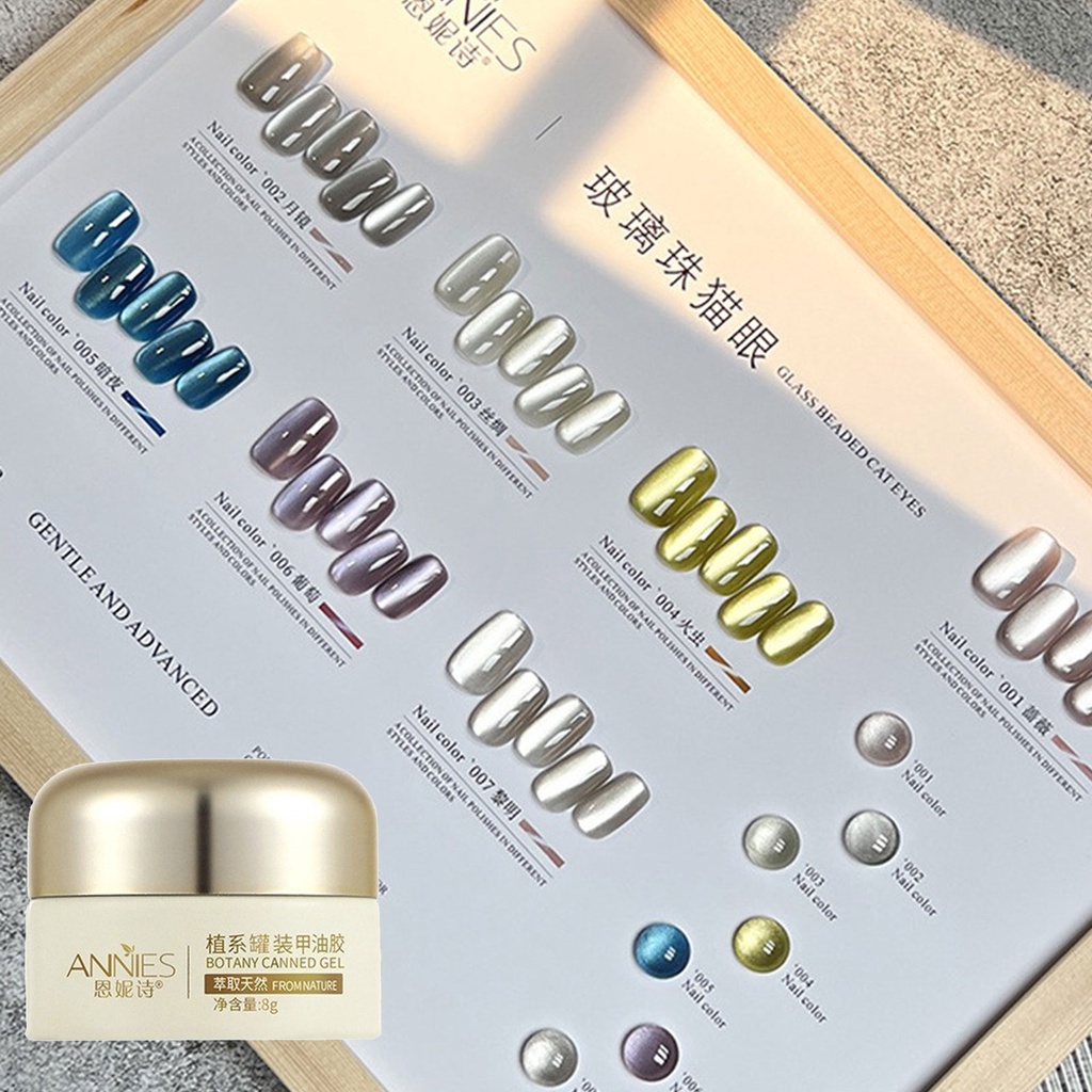 ANNIES Gel Sơn Móng Tay Hạt Thủy Tinh Sơn Móng Tay Mắt Mèo Pha Lê Sơn Móng Tay 8Ml Gel Từ Tính Đèn Flash Sáng Bán Vĩnh Viễn Ngâm Tắt Gel Móng Tay UV * KÍNH