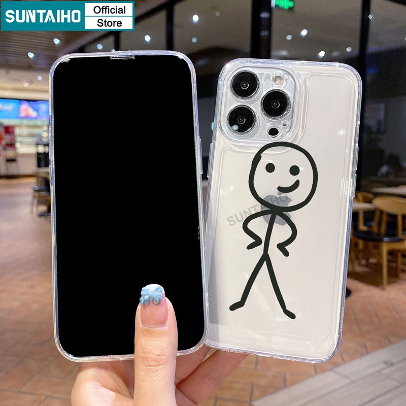 Suntaiho ốp lưng iphone Ốp Điện Thoại tpu Mềm Chống Sốc Trong Suốt In Họa Tiết Ngộ Nghĩnh Cho iphone 15 14 12 13 11 pro max ip 7 8 plus x xs xr xs max