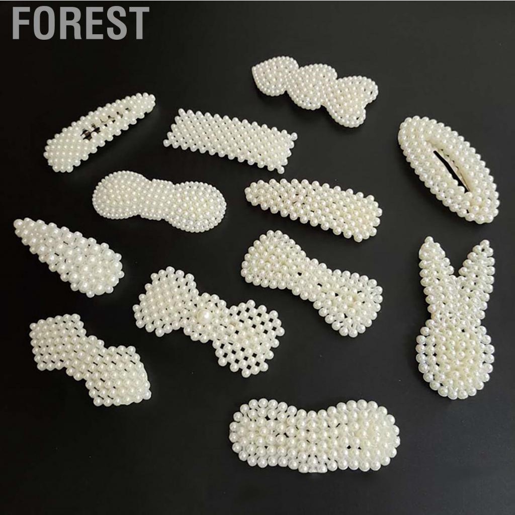 Forest False Pearl  Fashionable Cute Side Bangs Headwear Barrettes Hair Accessory F