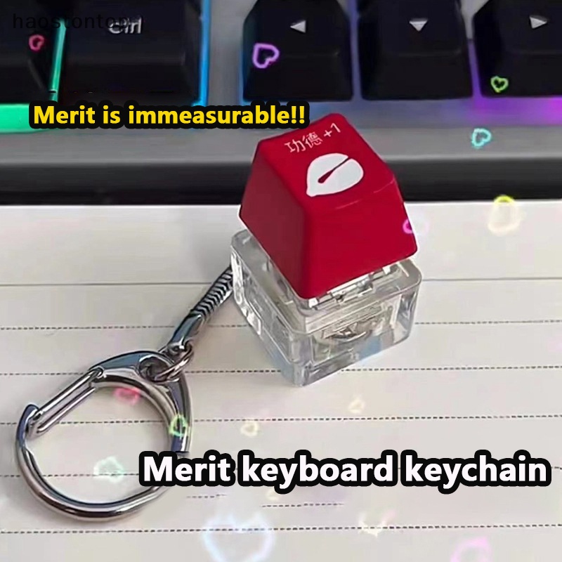 Haostontop deion Móc Khóa Bàn Phím Cơ Học + 1 Ngón Tay Hình Cá Dạ Quang Sáng Tạo vn