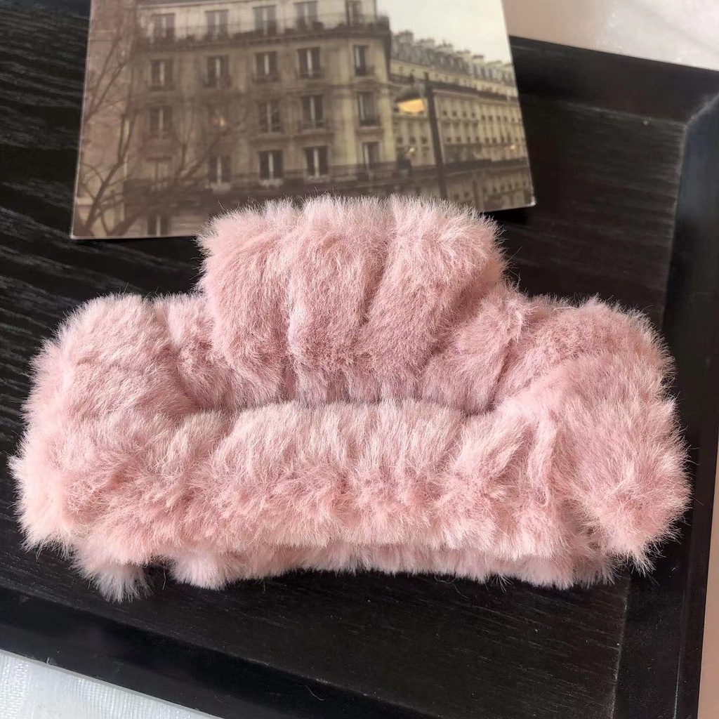 Kẹp Tóc Hình Cá Mập / Vuông 11Cm Bằng Lông Nhung Xinh Xắn Cho Nữ