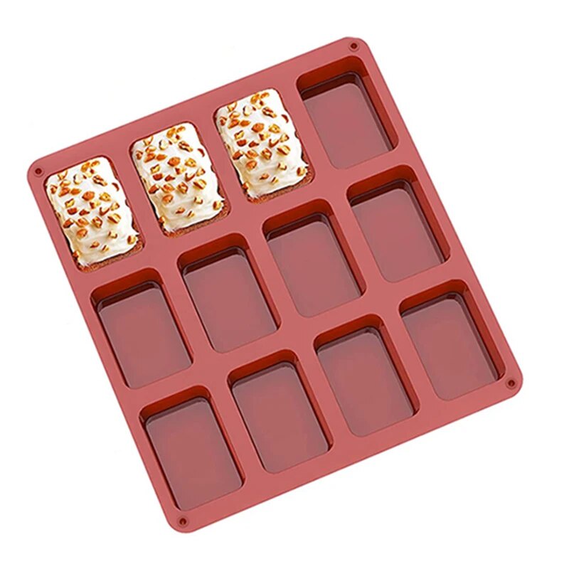Khuôn Silicon Hình Chữ Nhật Mini Ổ Bánh Mì Chảo Bánh Brownie Bánh Mì Khay Nướng Bánh Khay Phô Mai Xà Phòng Khuôn Bếp