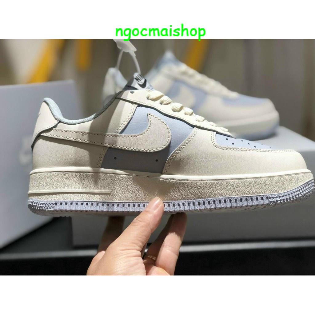SALE-Giày AF1 màu trắng xanh baby blue , Giày thể thao air force 1 trắng xanh kem cao cấp bản đẹp mới 2023