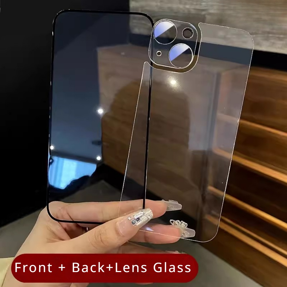 Kính Cường Lực Bảo Vệ camera Trước Sau Cho iphone 15 14 13 12 11 pro max mini plus 15 pro max