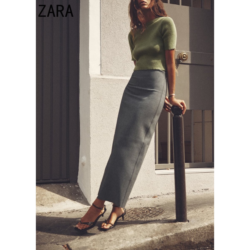 Zara Áo Dệt Kim Ngắn Tay Cổ Tròn Thời Trang Dành Cho Nữ 9598291