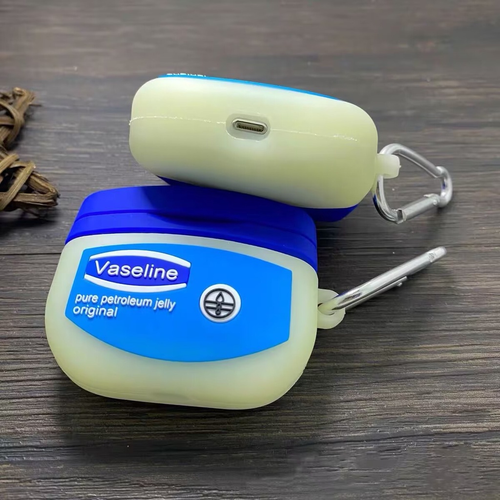 VASELINE Vỏ Bảo Vệ Hộp Sạc Tai Nghe bluetooth Không Dây airpods 1 2 3 pro 2 Hình Bình Nước Sáng Tạo Mềm