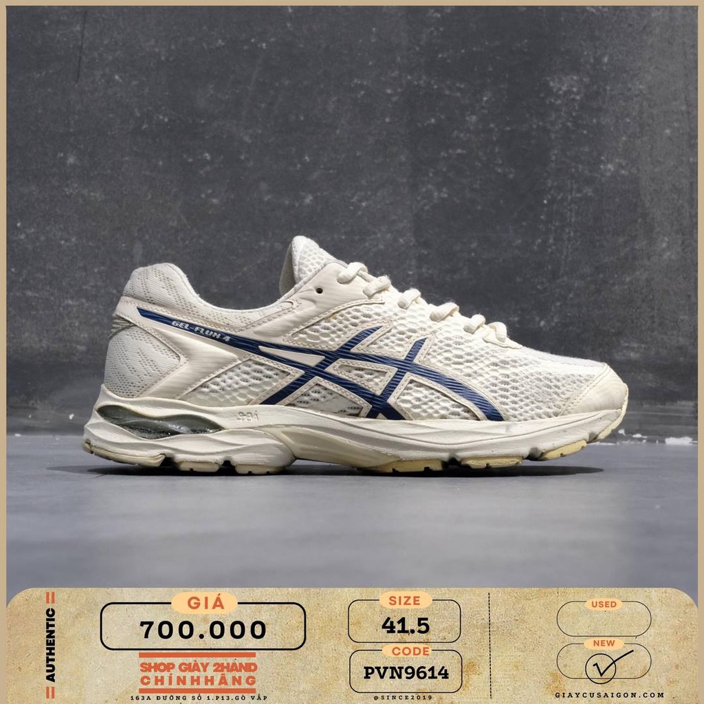 2hand giày ASICS Gel Flux 4 Cream Brown 1011A614 SIZE 41.5 9614