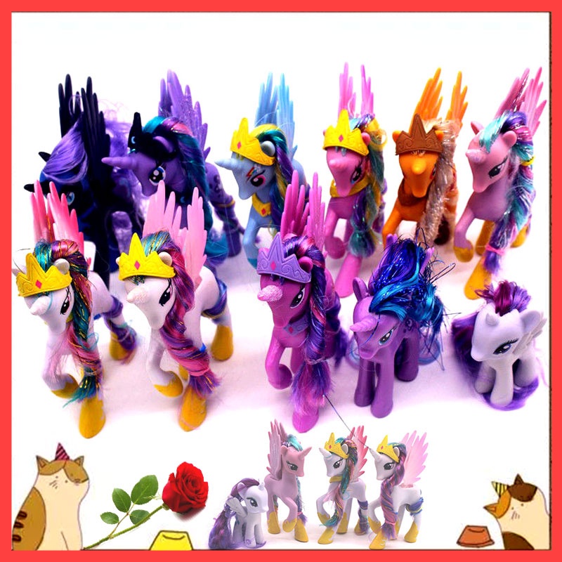 Búp bê đầy màu sắc My Little Pony Toy Luna Nighemare Moon Celestia Princess Rainbow Kids để bàn tran