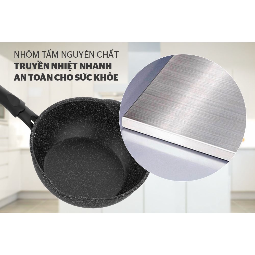 CHẢO MIỆNG RÓT, CHỐNG DÍNH VÂN ĐÁ, ĐÁY TỪ SUNHOUSE SHS20MRD,SHS26MRD,SHS28MRDSHS30MRD