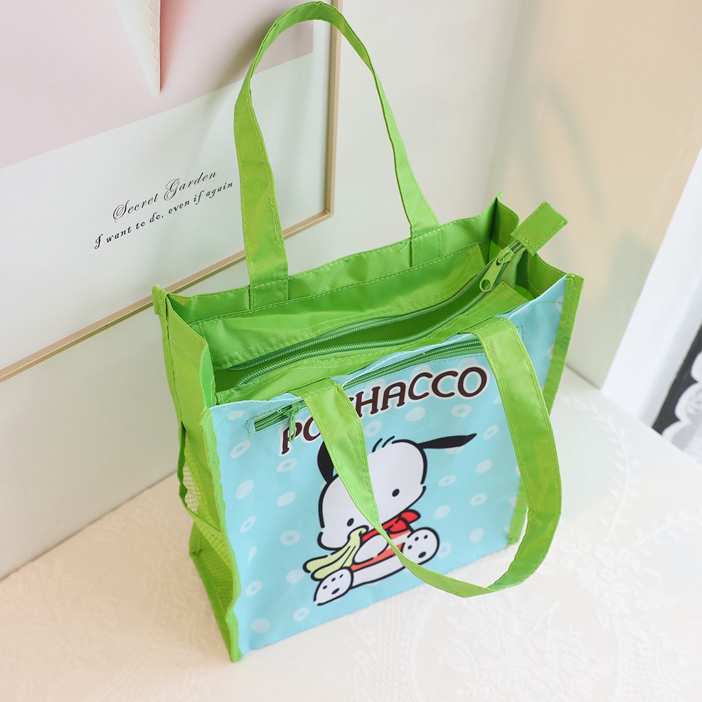 Hoạt Hình Túi Xách Hai Lớp Chống Thấm Nước Họa Tiết Chấm Bi Xinh Xắn