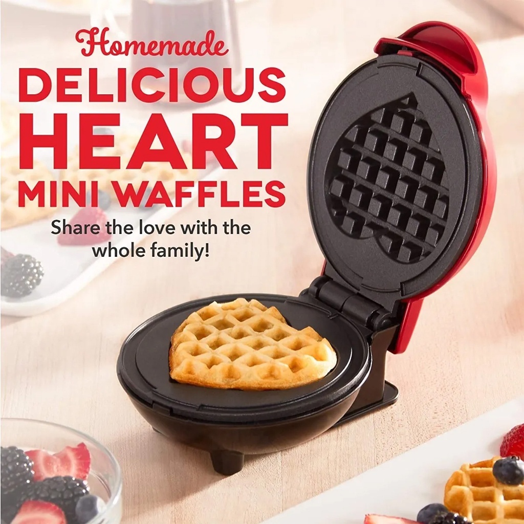 Máy Làm Bánh Waffle Hình Tròn / Trái Tim Máy Nướng Bánh Mini Máy Nướng Bánh Mì Gia đình Máy Nướng Bánh Sandwich Máy Nướng Bánh Mì