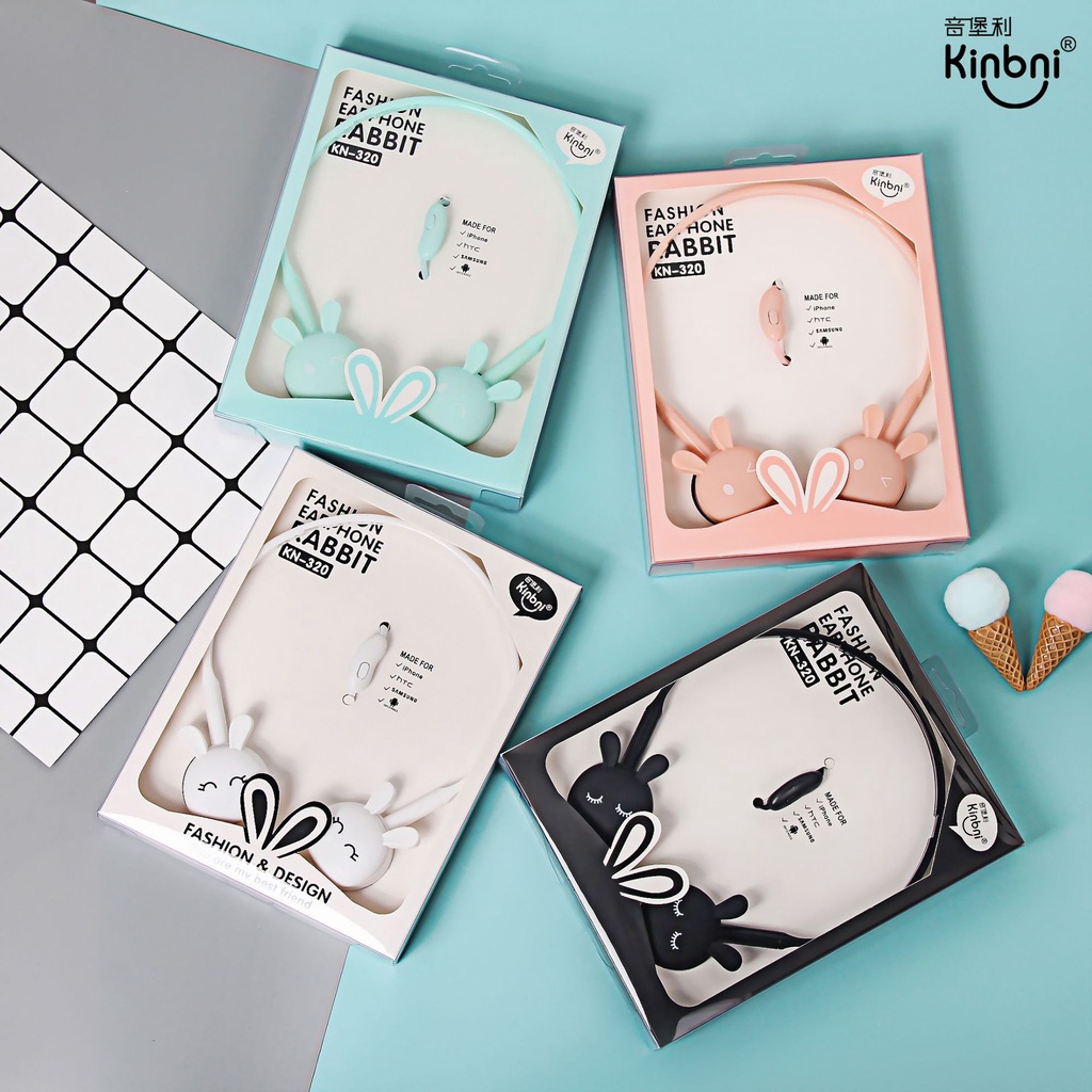 Tai Nghe Chụp Tai Hình Tai Thỏ Xinh Xắn