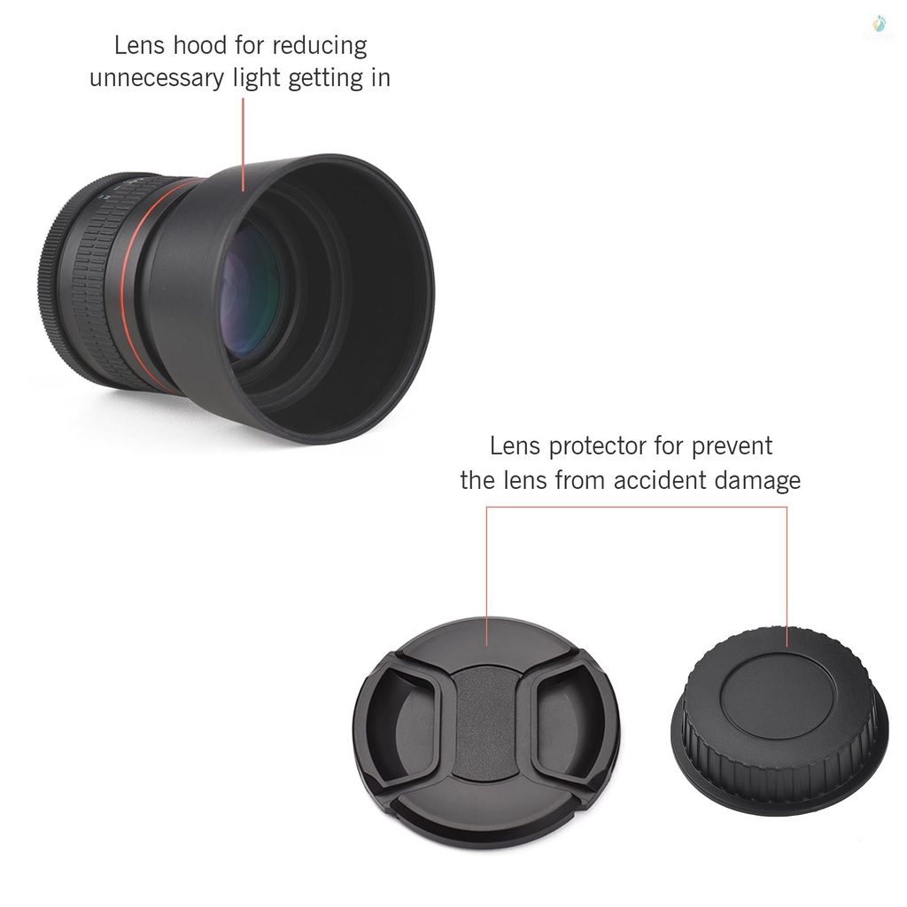 Capture Crisp Images: 85mm F1.8 Manual Focus Camera Lens for Canon EOS Rebel T6 T3i T2i