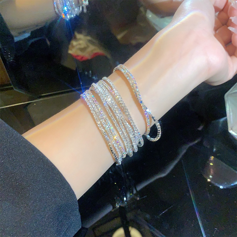 Vòng Tay Zircon Màu Sắc Vàng / Bạc Phong Cách Hàn Quốc Cho Nữ