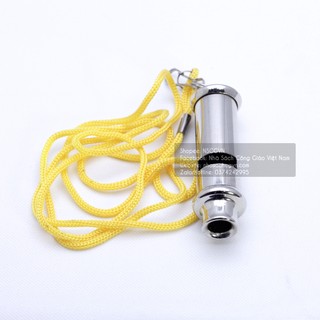 Còi mã morse đầu tròn truyền tin, còi hiệu lệnh inox, còi huynh trưởng