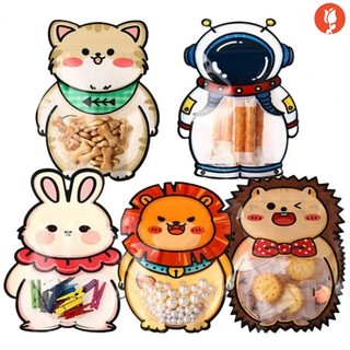 Bộ 5 túi zip đựng bánh kẹo hình thú cưng hoạt hình