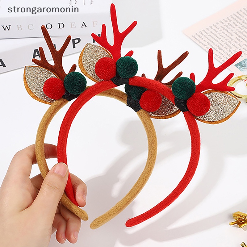 Cài Tóc Sừng Tuần Lộc Đính Hoa Hóa Trang Giáng Sinh Năm Mới Cho Bé
