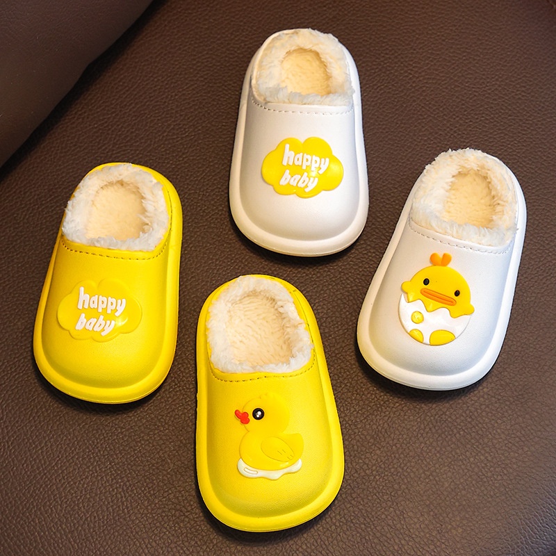 Dép Bông cotton Chống Trượt Giữ Ấm Chống Thấm Nước In Họa Tiết Hoạt Hình Dễ Thương Cho Bé Trai Và Gái