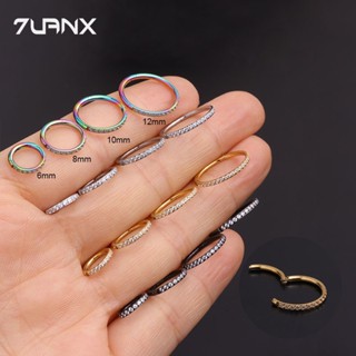 1 Khuyên Tai Tròn Dạng Vòng Hở Bằng Thép Không Gỉ Đính Đá zircon Thời Trang Cho Nữ