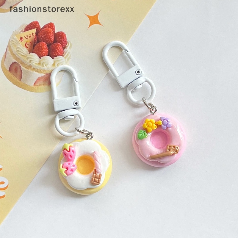 Móc Khóa Hình Bánh Donut Dễ Thương Trang Trí Ba Lô / Xe Hơi / Quà Tặng Cho Cặp Đôi vvn