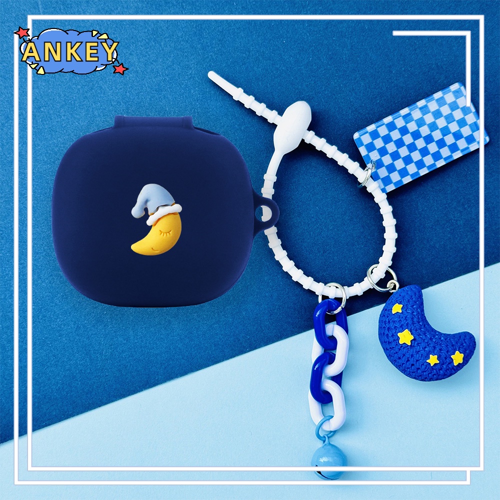 For Anker Soundcore P3 R50i P20i P25i Earphone Silicone Case Blue Star Moon Earbuds Soft Protective Headphone Cover Headset Skin with Doll