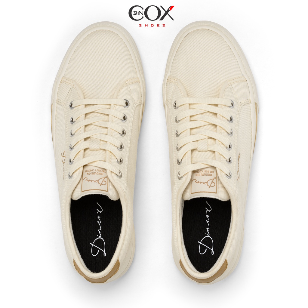 Giày Sneaker Vải Canvas Nam Nữ E12 Cream Thời Trang Dincox