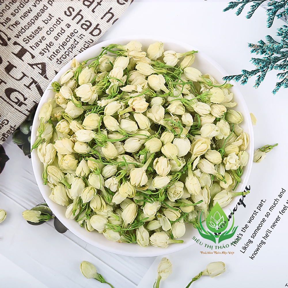 Trà Hoa Nhài  100gr Sấy Khô Nguyên Bông Trắng Đẹp