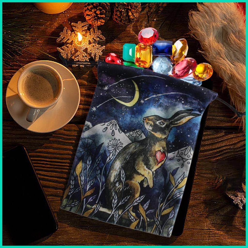 Tarot Túi Dây Rút Hai Mặt Đựng Đá / Trang Sức Chia Ngăn Tiện Dụng