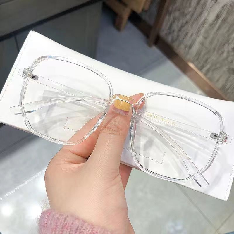 Mắt Kính Chống Bức Xạ Gọng Đa Giác Phẳng Nhẹ Bảo Vệ Mắt Cho Nữ