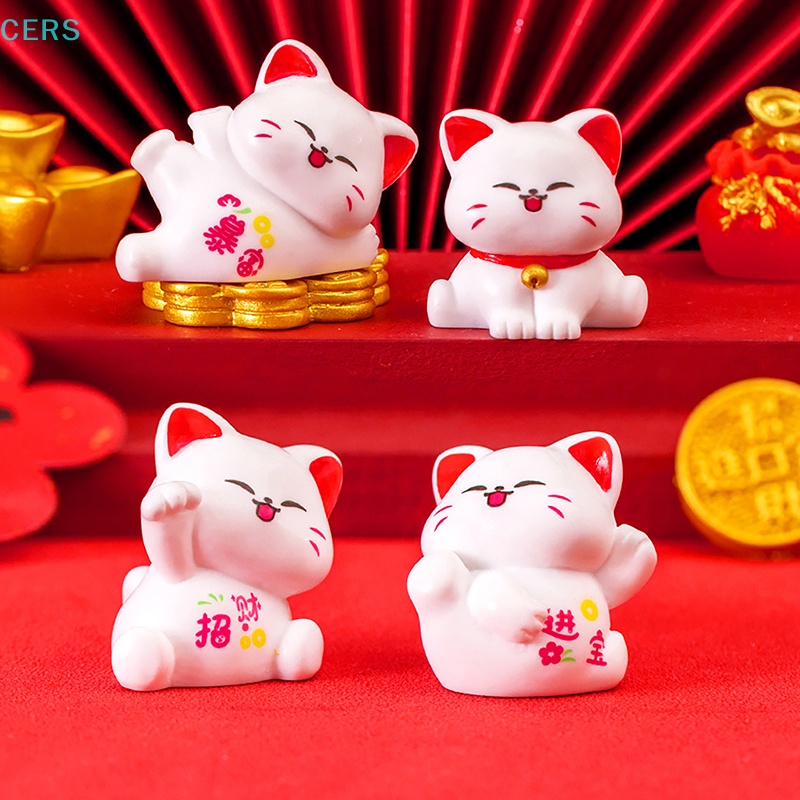 Mô Hình Chú Mèo May Mắn Dễ Thương Dùng Trang Trí Nhà Cửa / Xe Hơi
