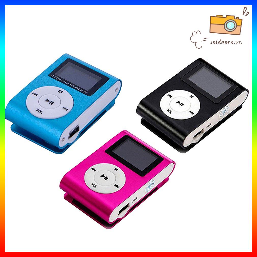 Máy nghe nhạc MP3 mini kỹ thuật số Clip kim loại có màn hình LCD Hỗ trợ thẻ TF USB 2.0