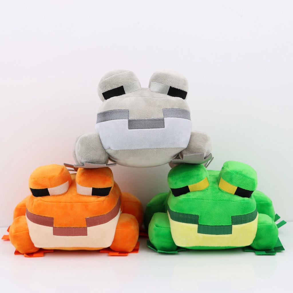 In stock minecraft frog pillow plush doll My World Square frog pixel wind NL70