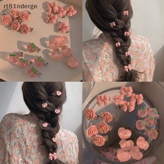 Ge set 5 Kẹp Tóc Hình Nơ Hoa Hồng Trái Tim mini Ngọt Ngào Dễ Thương Cho Nữ n
