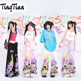TINGTIAN chất lượng cao quần y2k quần ống rộng quần túi hộp nữ quần dù 2023 NEW A23L0QZ