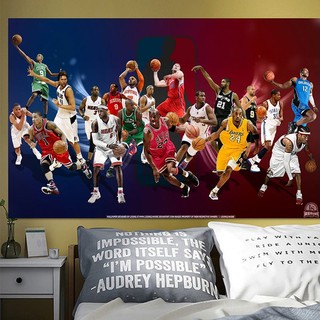 Nba Tranh Treo Tường Hình Cầu Thủ Bóng Rổ james kobe curry