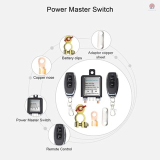 Wireless Remote Car Battery Switch Isolator Power Cut Master Switch with 2 Remotes