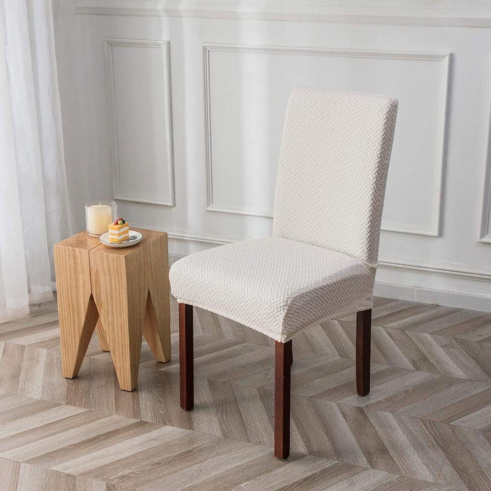 WAPKTY Vỏ Bọc Ghế Ngồi Bàn Ăn Màu Trơn Vải jacquard Co Giãn Giặt Được Thông Dụng