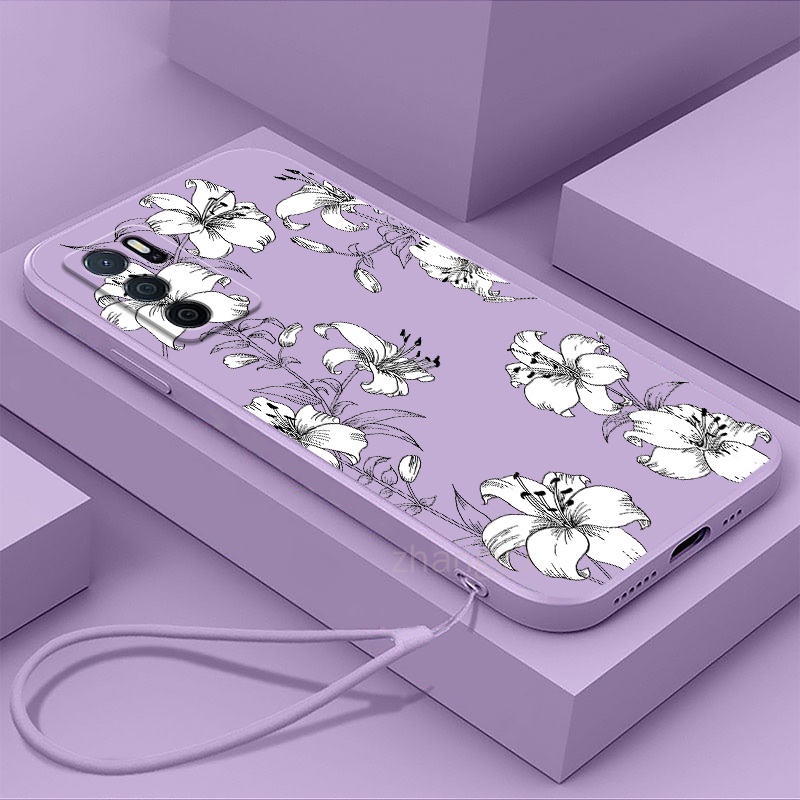 ốp lưng OPPO A16 RENO 6 4G 5G RENO 6 Z 5G Ốp Điện Thoại silicone Mềm Siêu Mỏng Mạ Điện Họa Tiết Hoa 