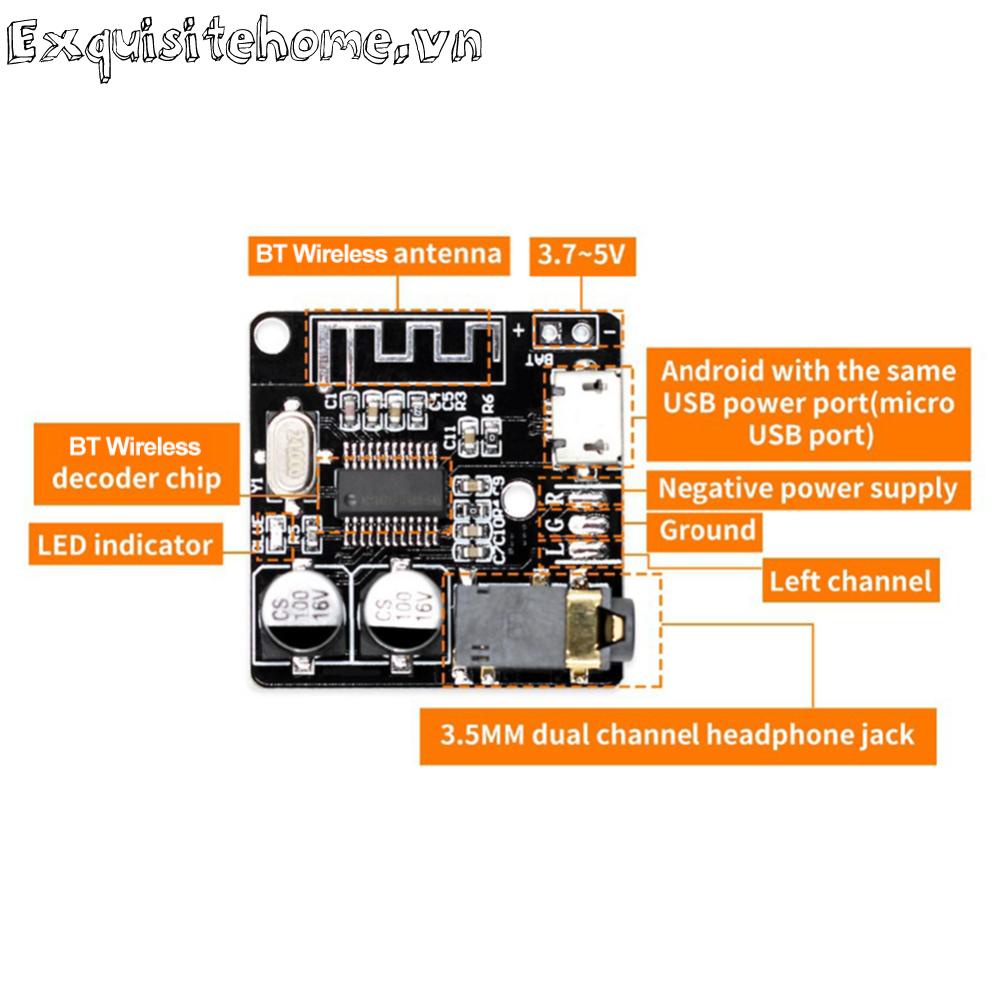 Bảng Mạch Nhận Tín Hiệu Âm Thanh bluetooth vhm-314 3.7-5v 4.1 / 5.0 3.5mm