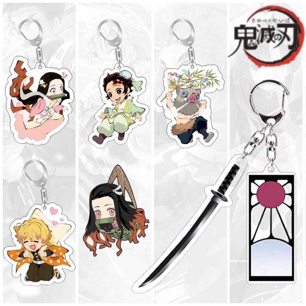 Mới Móc Khóa Nhựa Acrylic Hình Nhân Vật Anime Demon Slayer Kimetsu No Yaiba Blade of Ghost
