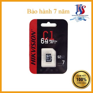 Thẻ nhớ hikvision 64gb microsd hs-tf-c1/hs-tf-d1 class 10, up to 92mb/s, chuyên camera wifi, điện thoại - bh 7 năm