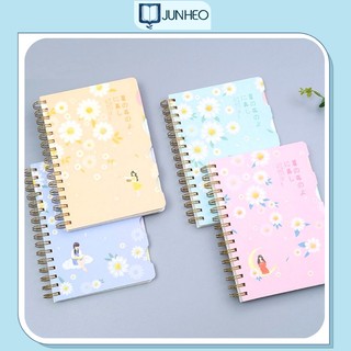 Sổ tay lò xo lên kế hoạch - Sổ nhật ký bìa cứng họa tiết hoa