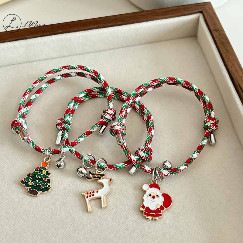 Luimo Vòng Tay Dây Mặt Hình Ông Già Noel Tuần Lộc Chim Cánh Cụt Hoạt Hình Sáng Tạo Có Chuông Điều Chỉnh Được Cho Cặp Đôi Yêu Thích * Bán